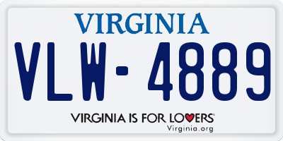 VA license plate VLW4889