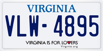 VA license plate VLW4895