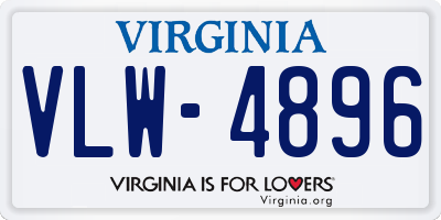 VA license plate VLW4896