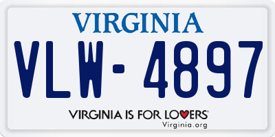 VA license plate VLW4897