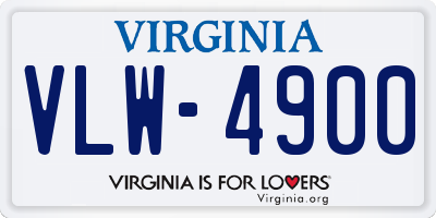 VA license plate VLW4900