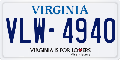 VA license plate VLW4940