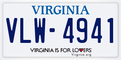 VA license plate VLW4941