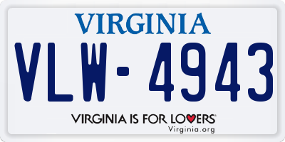 VA license plate VLW4943