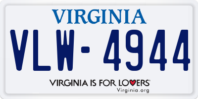 VA license plate VLW4944