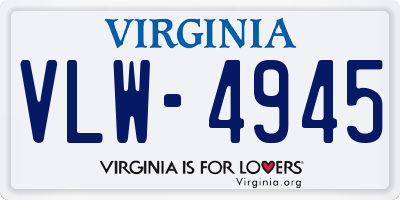 VA license plate VLW4945