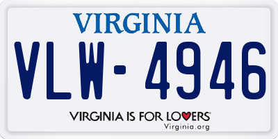 VA license plate VLW4946