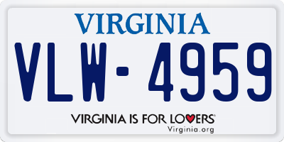 VA license plate VLW4959