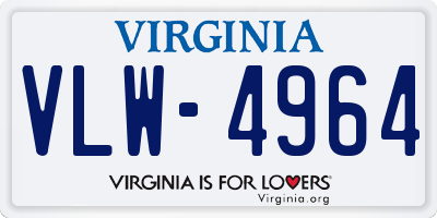 VA license plate VLW4964