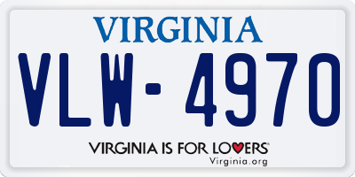 VA license plate VLW4970