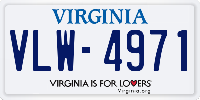 VA license plate VLW4971