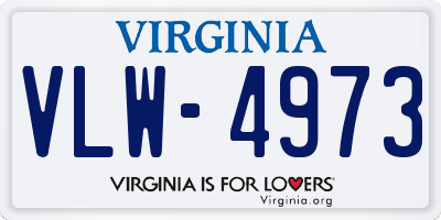 VA license plate VLW4973