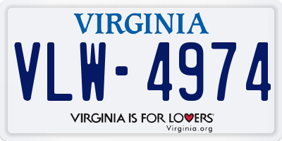 VA license plate VLW4974