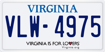 VA license plate VLW4975