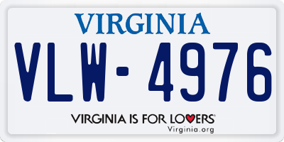 VA license plate VLW4976