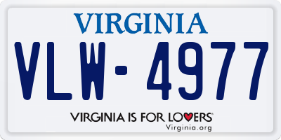 VA license plate VLW4977