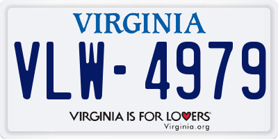 VA license plate VLW4979