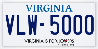 VA license plate VLW5000