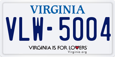 VA license plate VLW5004