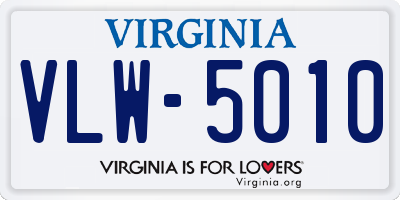 VA license plate VLW5010