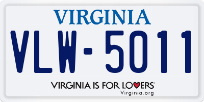 VA license plate VLW5011