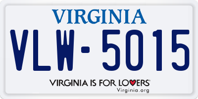 VA license plate VLW5015