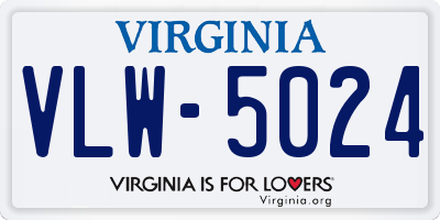 VA license plate VLW5024