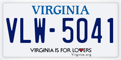 VA license plate VLW5041