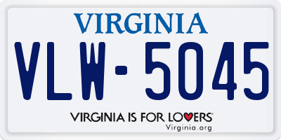 VA license plate VLW5045