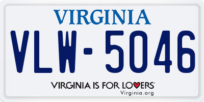 VA license plate VLW5046