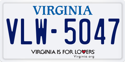 VA license plate VLW5047