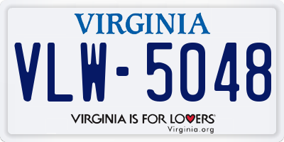 VA license plate VLW5048