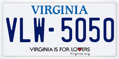 VA license plate VLW5050