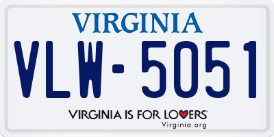 VA license plate VLW5051