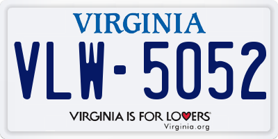 VA license plate VLW5052