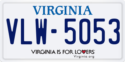 VA license plate VLW5053