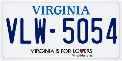 VA license plate VLW5054