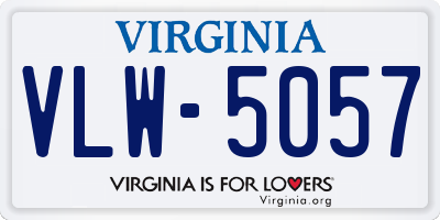 VA license plate VLW5057