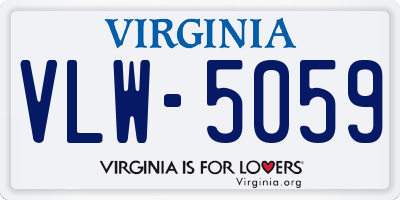 VA license plate VLW5059