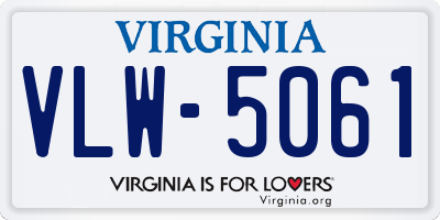 VA license plate VLW5061