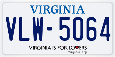 VA license plate VLW5064