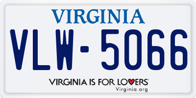 VA license plate VLW5066