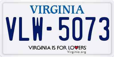 VA license plate VLW5073