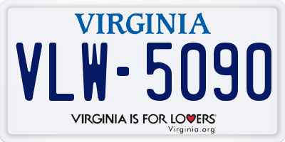 VA license plate VLW5090