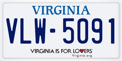 VA license plate VLW5091