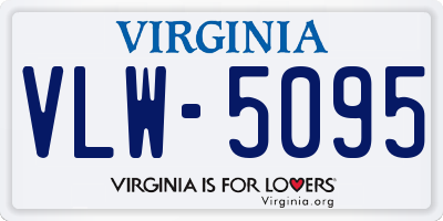 VA license plate VLW5095