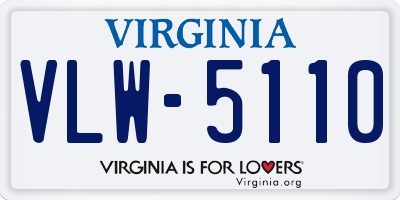 VA license plate VLW5110