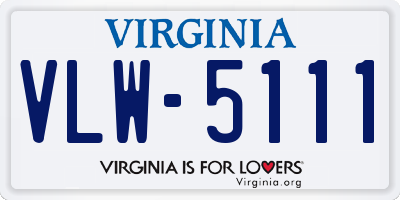 VA license plate VLW5111