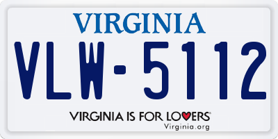 VA license plate VLW5112