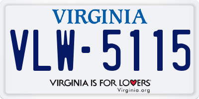 VA license plate VLW5115